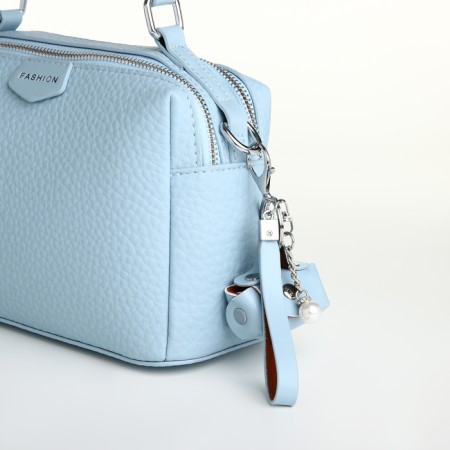 Women's bag with lightning, textura, average size, blue color-6