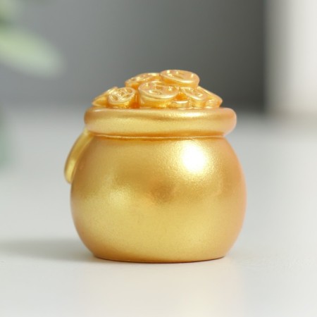 Souvenir Polystone "A pot with gold coins" 3x3 cm-2