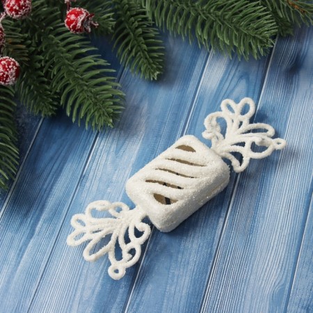 Jewelry decoration "Social shine" (set 2 pcs) 12.5x3.5 cm, white-1
