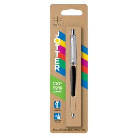 Ballpoint pen Parker Jotter Plastic K60, Ct, M, 1.0 mm, plastic casing/ stainless steel, black, blue ink-3