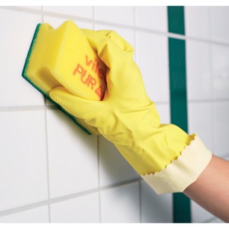 VILEDA gloves contract for professional cleaning, size L, yellow color-1