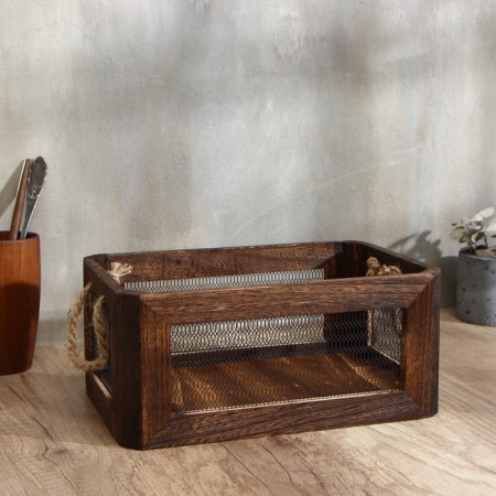 Basket for storing products Magistro Italy, 32 × 21 × 14 cm, color dark tree-1