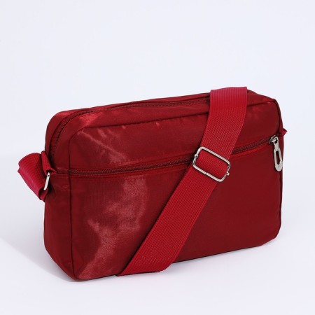 Bag Cross-Bodi with a zipper, red color-1