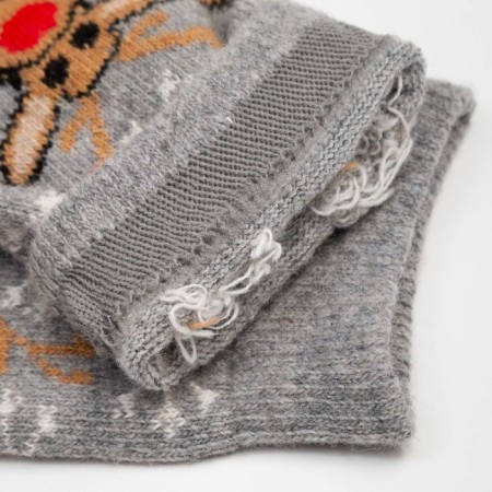 Women's socks with Angora "Dancing Deer", gray color, size 36-40-3