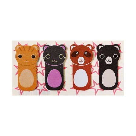 Bookmarks with adhesive edge (stickers), 23 x 45 mm, 4 colors of 20 sheets, paper, Devente "cats", in a plastic bag-3