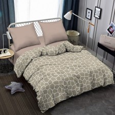 Постельное бельё евро Amore Mio, размер 215х240 см, 200х220 см, 70х70 см - 2 шт, цвет бежевый