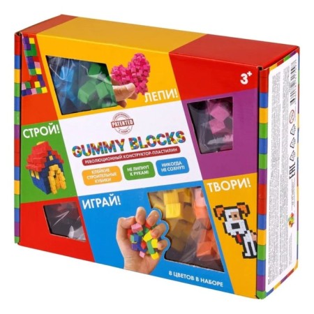 Designer - Gummy Blocks plasticine, 8 colors-2