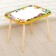 Table with wooden legs "Funny animals", color orange color