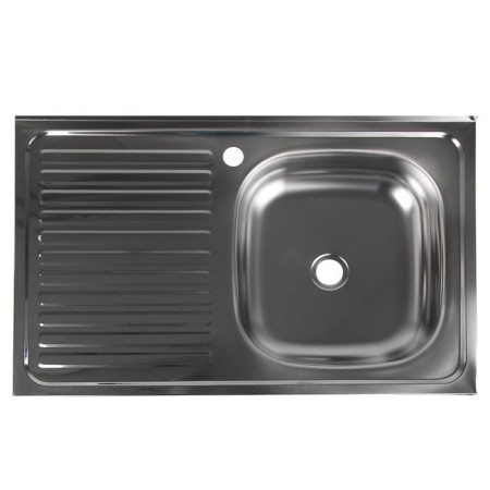 Kitchen sink "Vladix", invoice, without siphon, 80x50 cm, right, stainless steel 0.4 mm