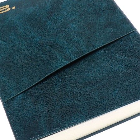 Dated 2025 diary, Escalada, A5+ 176 sheets, integral cover, artificial leather, foil embroidery, lies, block 80 g/m2, green block-14