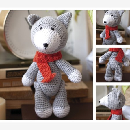 Knitting set. Amigurumi: Soft toy "Wolf Dorian", 21 cm-6