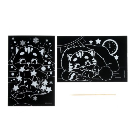 A set of engravings for the New Year "Kitty", 2 pcs, New Year's set for creativity-3