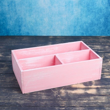 Wooden box 34.5 × 20.5 × 10 cm Gift dresser, pink brush