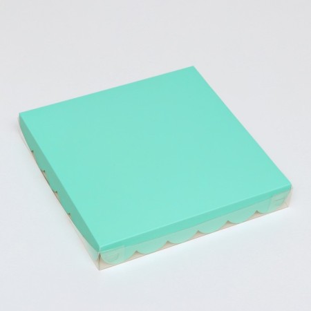 Box for cookies, mint, 21 x 21 x 3 cm-2