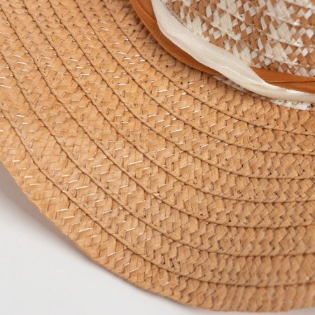 Women's hat, beige color, size 56-58-3