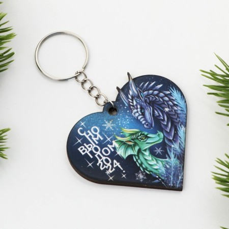 Wooden keychain "Family Happiness", 6 x 5.7 cm-1