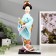 Collector doll "Japanese in a blue kimono with an umbrella" 30x12.5x12.5 cm