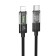 Hoco U116, Type -C cable - Lightning, 1.2 m, transparent, fast charging, nylon braid, black