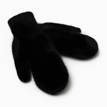 Women's mittens MIST with rabbit wool, rr 22 cm, col. black-5