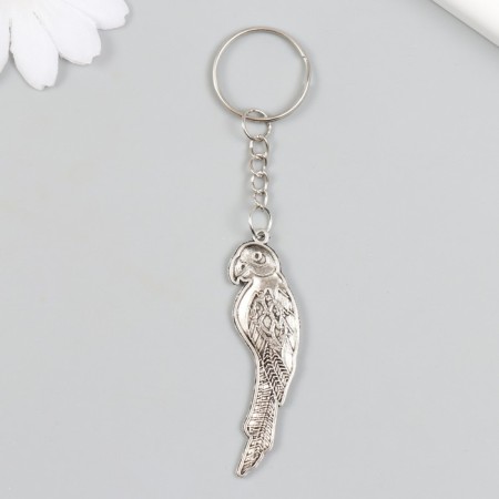 Metal key "parrot" silver 1.6x5.5 cm-2