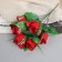 Bouquet "Rose with leaves and herbs" 31 cm, red