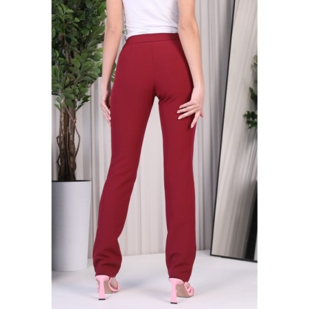 Female trousers, size 42, burgundy color-5