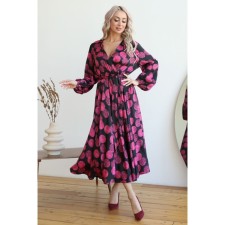 Female dress, size 46, black-pink color