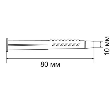 Dubel "Rice tox" 4 BS-KL, universal, with a side, polypropylene, 10x80 mm, 250 pcs-4