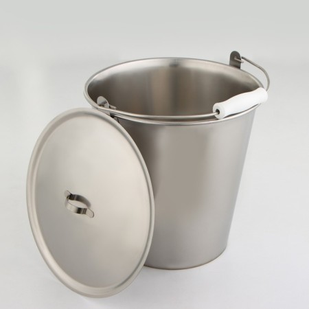A bucket with a lid, 10 l, d = 26 cm, stainless steel-1