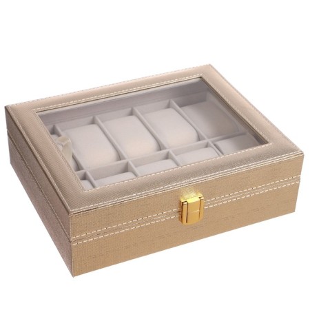 Casket to the leatherette to the clock 10 "Cosmos. Gold" 8x25x20 cm