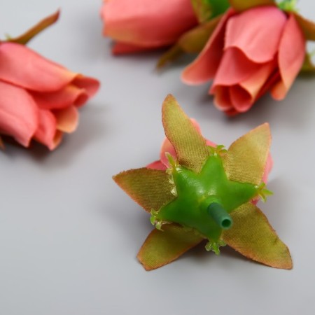 Budon on the leg for decoration "Rosa Mondial" dust pink 1.7x3 cm-1