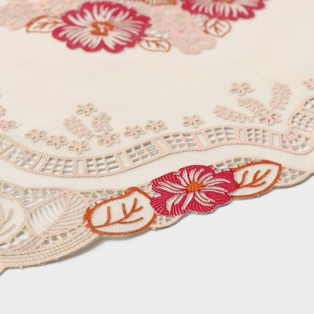 Openwork napkin for the table “forget-me-nots”, 45 × 30 cm, metallic color pink-orange-2
