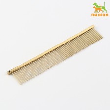 A comb for wool with galvanic coating, 18 x 3 cm, golden