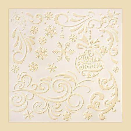 Stencil for creativity "Winter Patterns", 15 x 15 cm, plastic-2