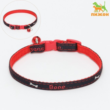 Roger "Jeans" polyester with a bell, 34 x 1 cm, black and red