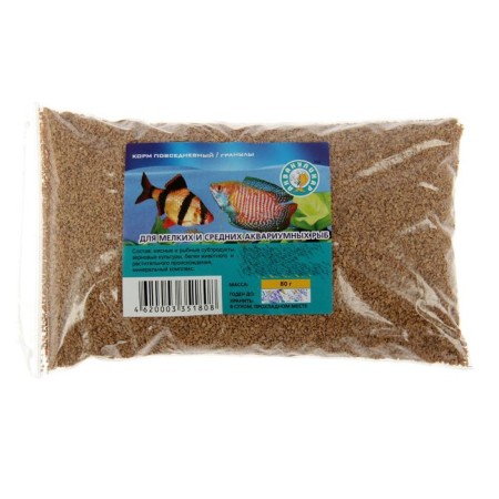 Casual mini food for small and medium aquarium fish, 80g