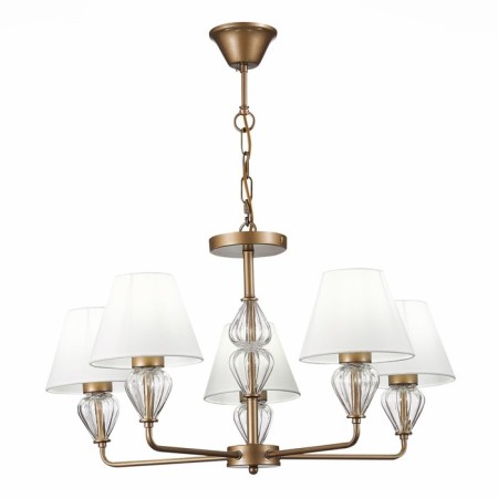 Suspended EVOLUCE lamp. Sle107423-05. Dalida. 5x60 watts, E14, 65x65x41 cm, golden color