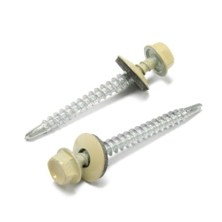 Roofing screws 4.8x50 mm, RAL1014 beige color, 150 pcs.