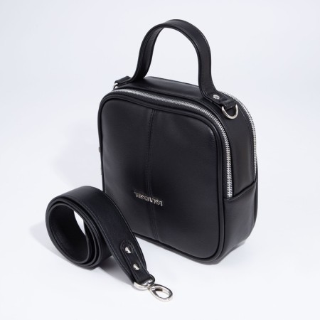 Women's bag over the shoulder Textura, small size, black color-4