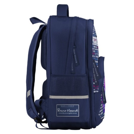 School backpack 40 x 30 x 19 cm, ergonomic back, Bruno visconti 12-002 + pencil case, Deep learning-3