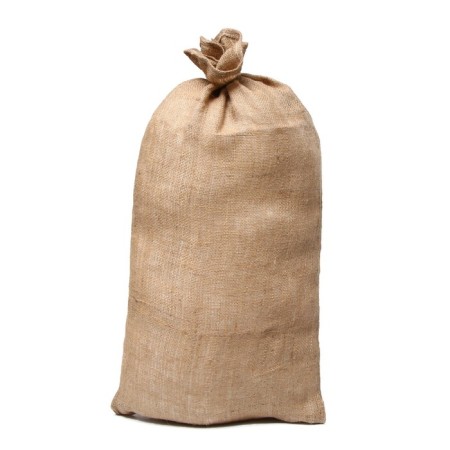 Jute bag, 50 × 90 cm, density 260 g/m², weaving 46 × 34 threads, with ties-7