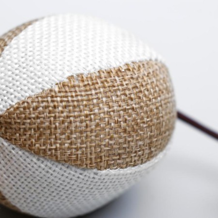 Domesticon-pitch with a soft ball and feathers on a wooden handle, 40 cm-3