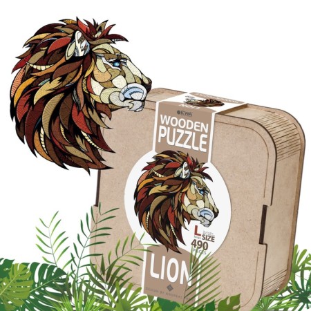 Wooden, figured puzzle Ewa "Leo", 41x37 cm-1