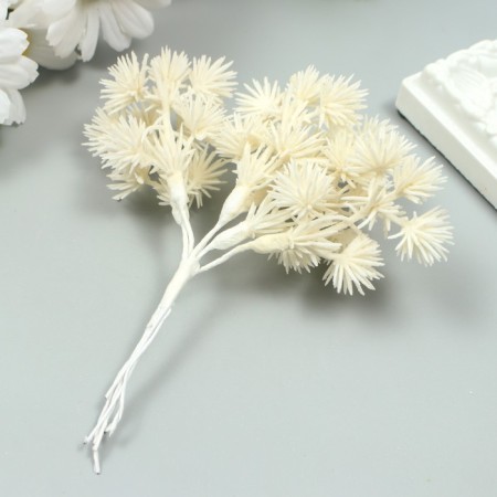 Artificial plant for creativity "spruce balls" 1 bouquet = 6 branches white 14 cm-1
