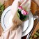 Ring for napkins "Bouquet", pink color