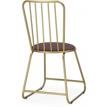 Stol on a metal frame lyrion metal/velor, gold/cocoa 44x52x86 cm-3