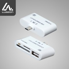 Cartridder -otg Luazon LNCR-100, MicroUSB adapter, USB, Microsd, SD, white