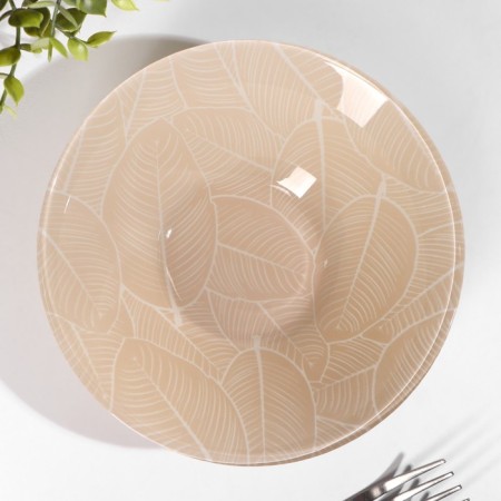 Glass salad "LIVS", 500 ml, d = 16 cm, beige color-1
