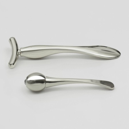 Massagers for the face and neckline, set - 2 pcs, silver color-9