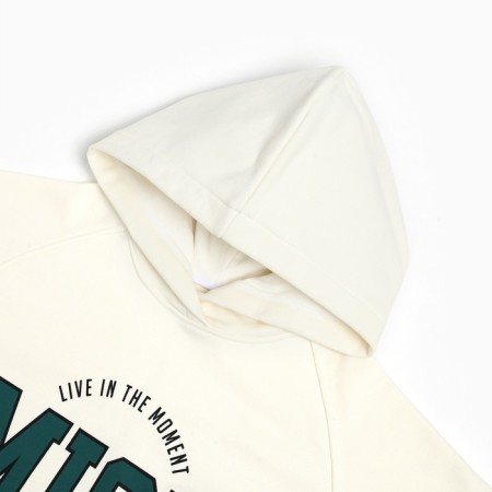 Women's sweatshirt with a hood Mist Old School size 48, Milk color-5